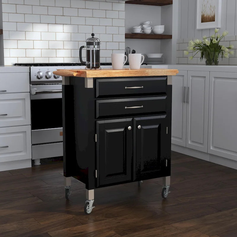 Kitchen Cart with Wood Top