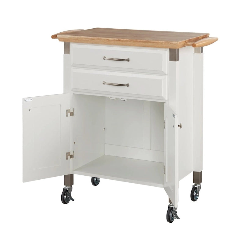 Kitchen Cart with Wood Top