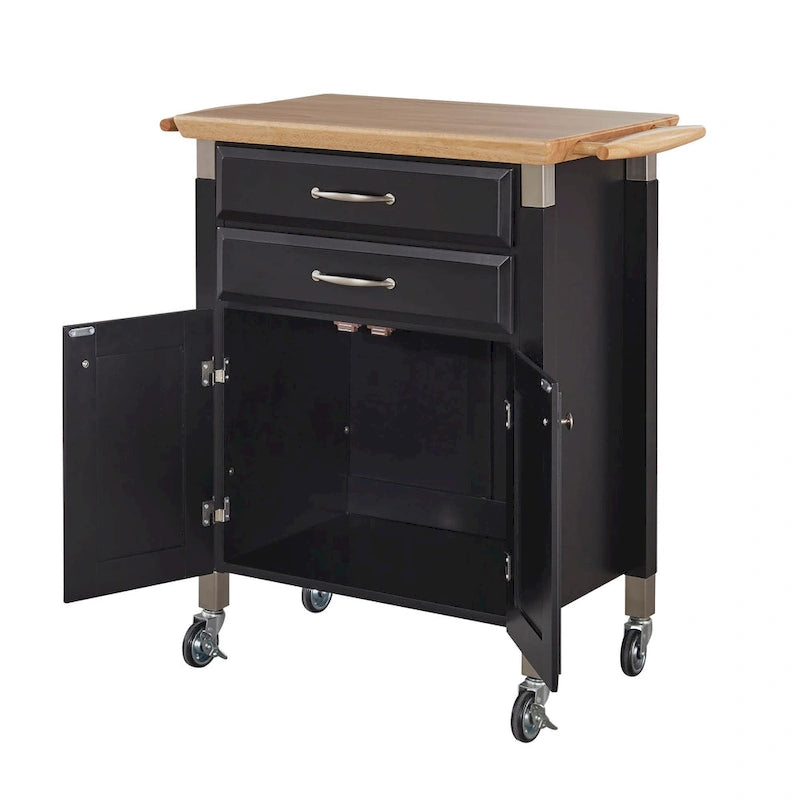 Kitchen Cart with Wood Top