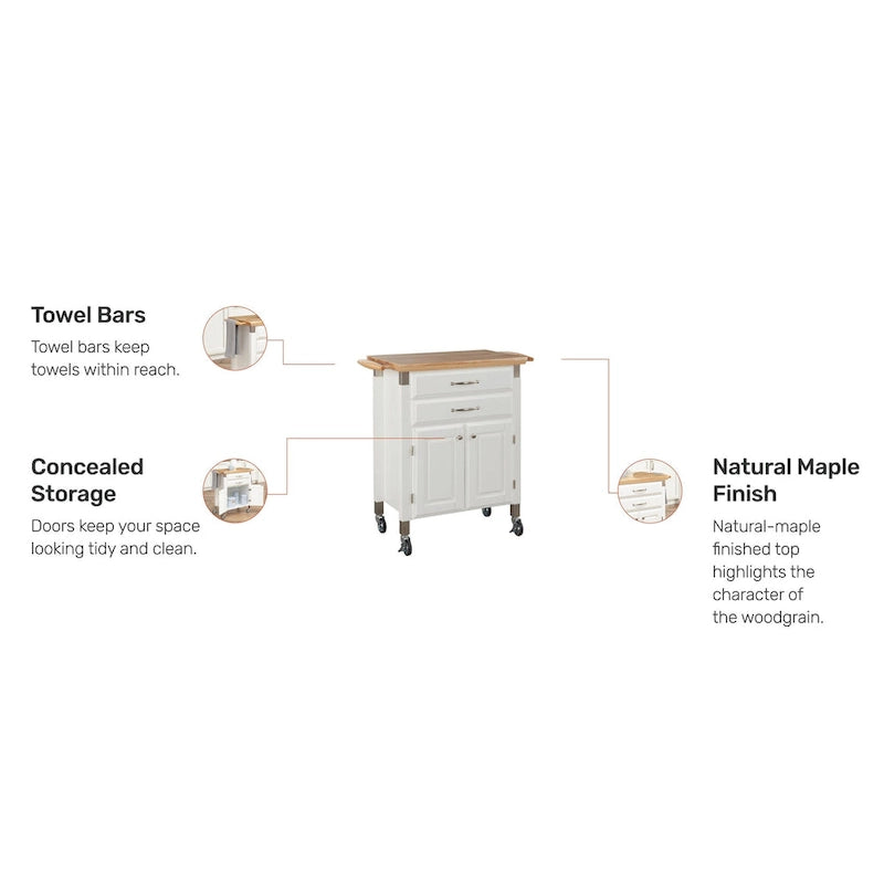 Kitchen Cart with Wood Top