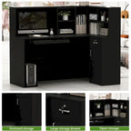 L-Shape Wood Reception Desk Office Computer Desk