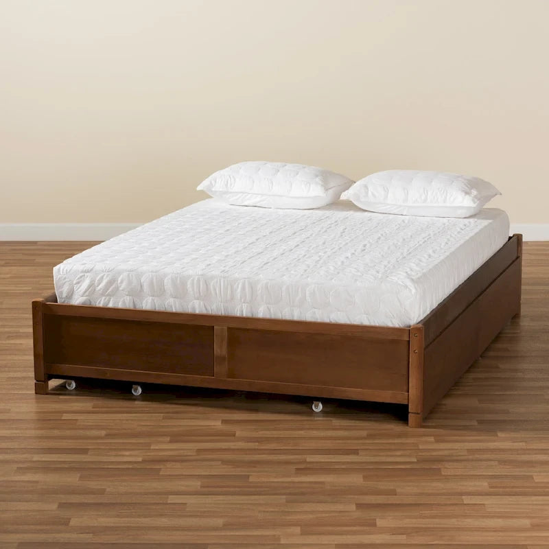 Modern & Contemporary 4-Drawer Wood Storage Bed Frame(Platform)