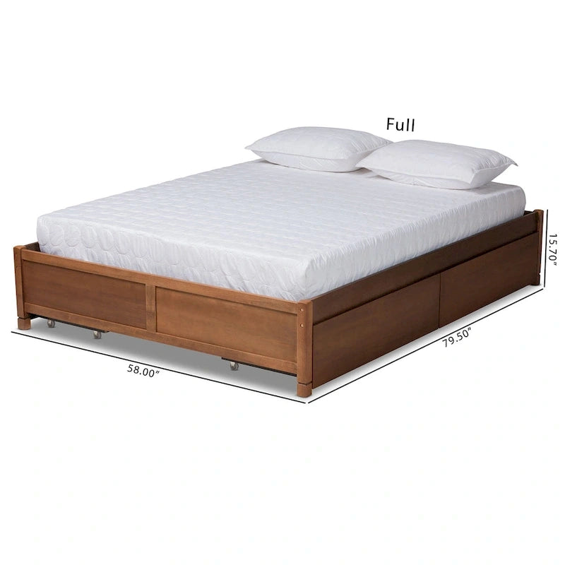 Modern & Contemporary 4-Drawer Wood Storage Bed Frame(Platform)