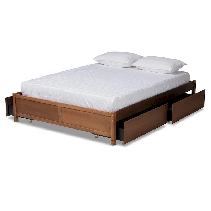 Modern & Contemporary 4-Drawer Wood Storage Bed Frame(Platform)