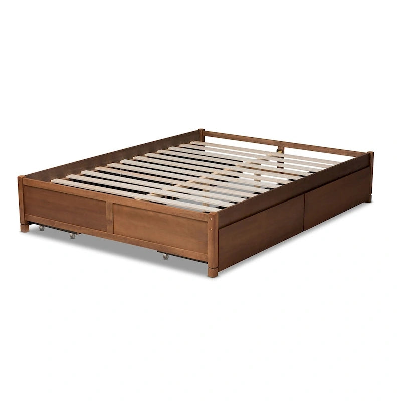 Modern & Contemporary 4-Drawer Wood Storage Bed Frame(Platform)