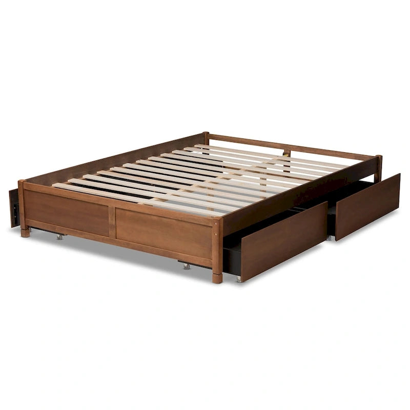 Modern & Contemporary 4-Drawer Wood Storage Bed Frame(Platform)