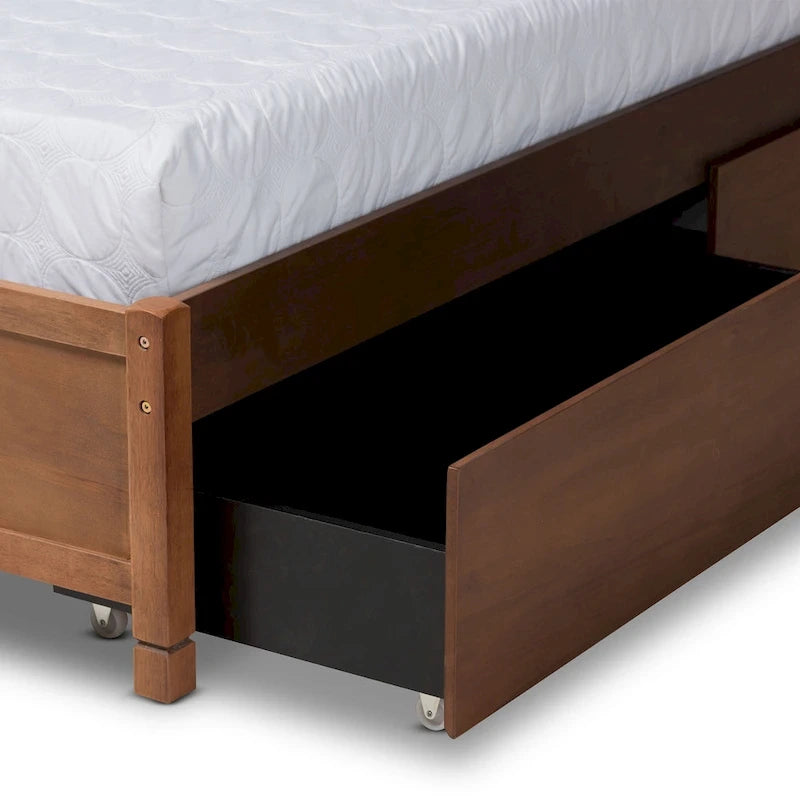 Modern & Contemporary 4-Drawer Wood Storage Bed Frame(Platform)