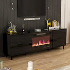 30 Recessed Electric Fireplace High Glossy TV Stand