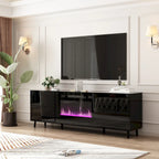 30 Recessed Electric Fireplace High Glossy TV Stand