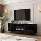 30 Recessed Electric Fireplace High Glossy TV Stand