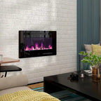 30 Recessed Electric Fireplace High Glossy TV Stand