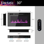 30 Recessed Electric Fireplace High Glossy TV Stand