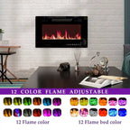 30 Recessed Electric Fireplace High Glossy TV Stand