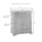 Solid Granite Top Portable Kitchen Island in White Finish - 18d x 31w x 33.5h