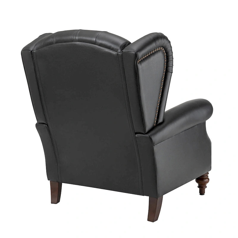 Classic Leather Armchair with Nailhead Trim