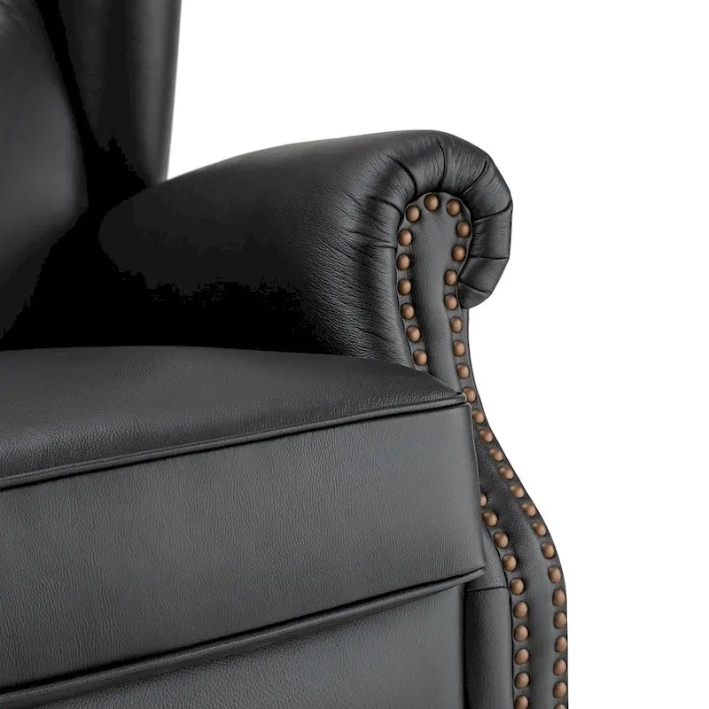Classic Leather Armchair with Nailhead Trim