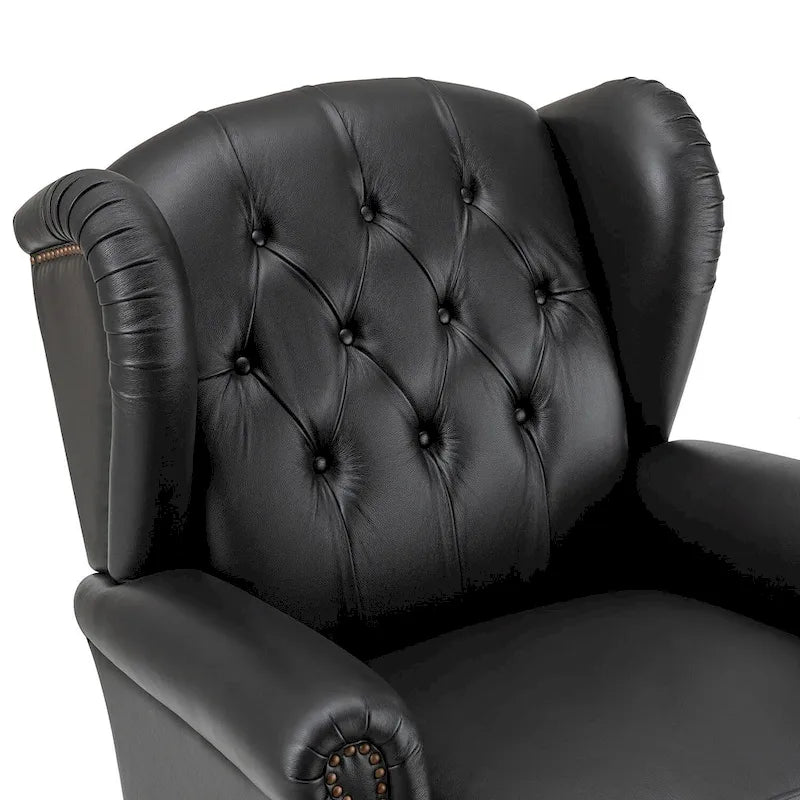 Classic Leather Armchair with Nailhead Trim
