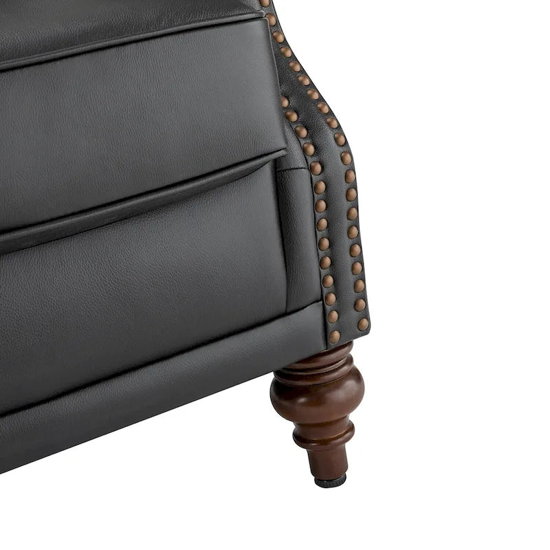 Classic Leather Armchair with Nailhead Trim
