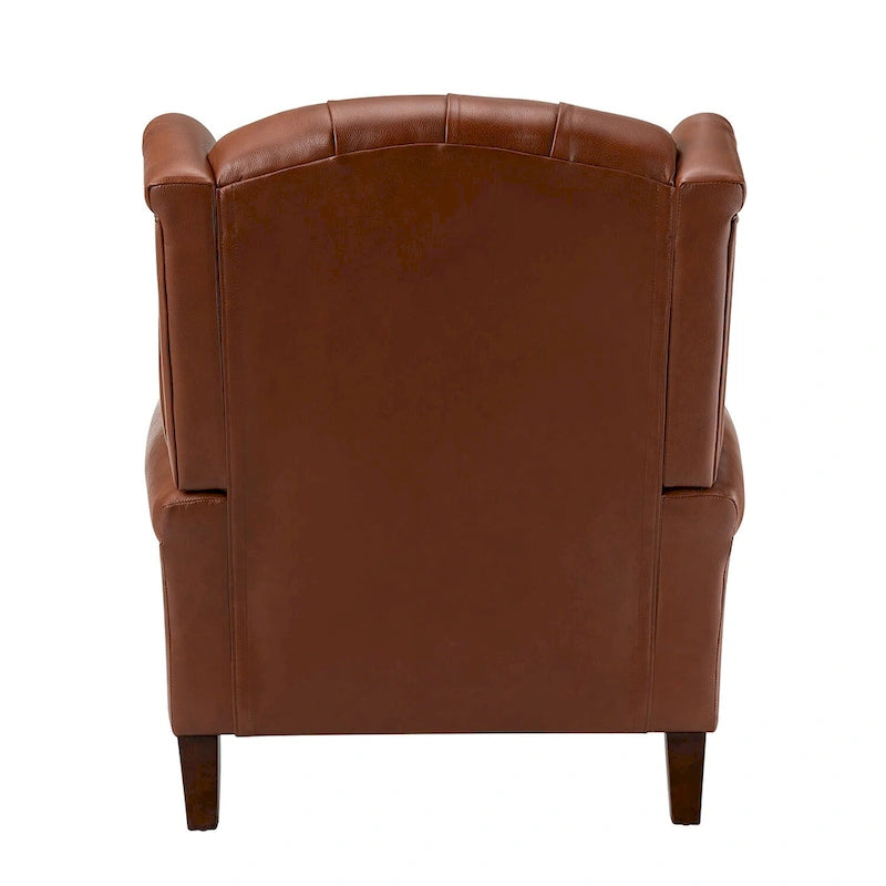 Classic Leather Armchair with Nailhead Trim