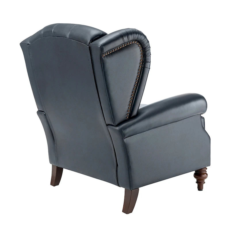 Classic Leather Armchair with Nailhead Trim