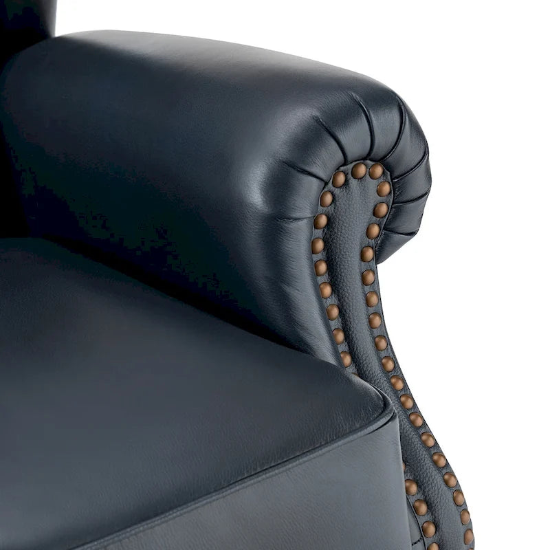 Classic Leather Armchair with Nailhead Trim