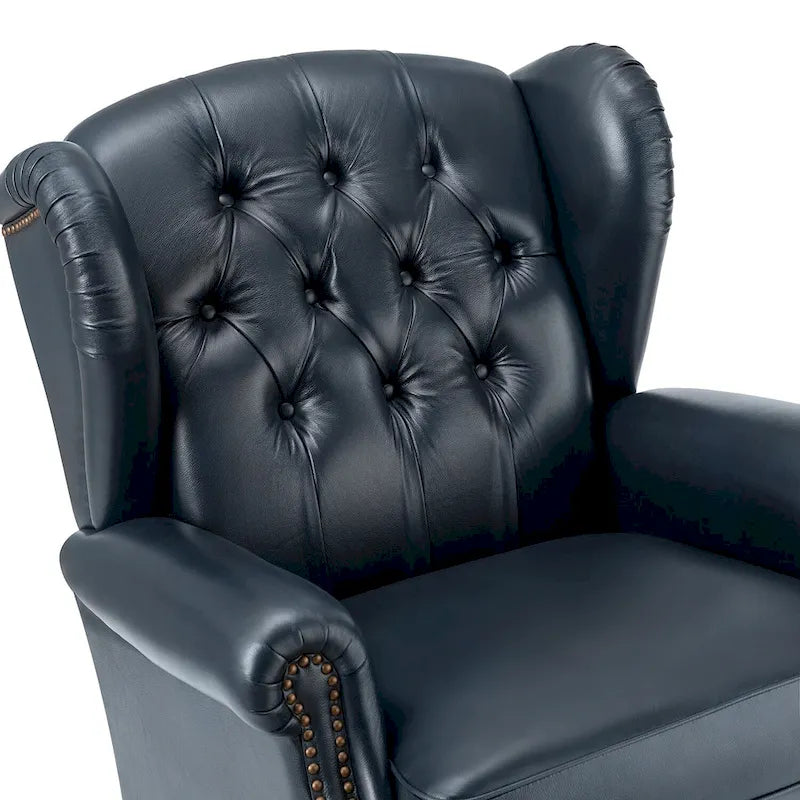 Classic Leather Armchair with Nailhead Trim