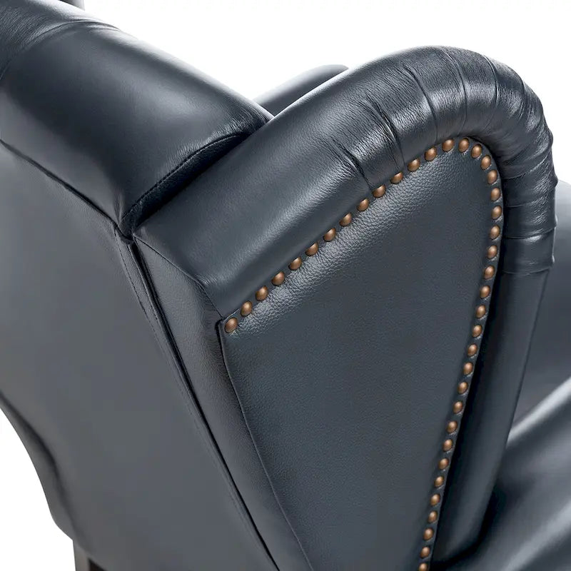 Classic Leather Armchair with Nailhead Trim