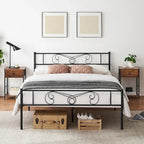 Estrutura de cama tipo plataforma com cabeceira e peseira