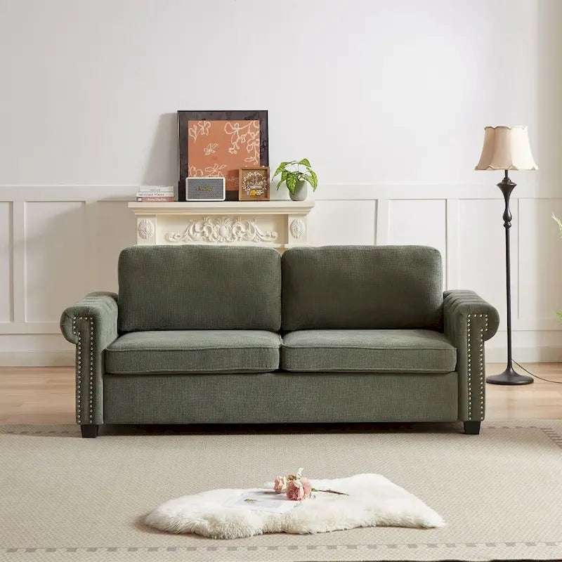 83.8 Convertible 2-in-1 Pullout Polyester Sleeper Sofa Bed
