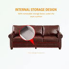 3 Seat Sofa with Rubber wood Legs and Nails finish
