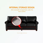 3 Seat Sofa with Rubber wood Legs and Nails finish