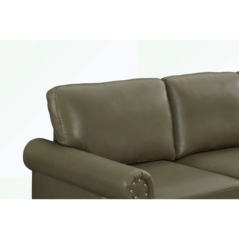 3 Seat Sofa with Rubber wood Legs and Nails finish