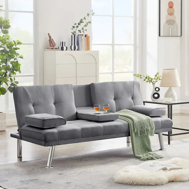 3 Seat Sofa with Rubber wood Legs and Nails finish