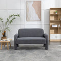 Mid-Century Modern Solid Wood Curved Sofa