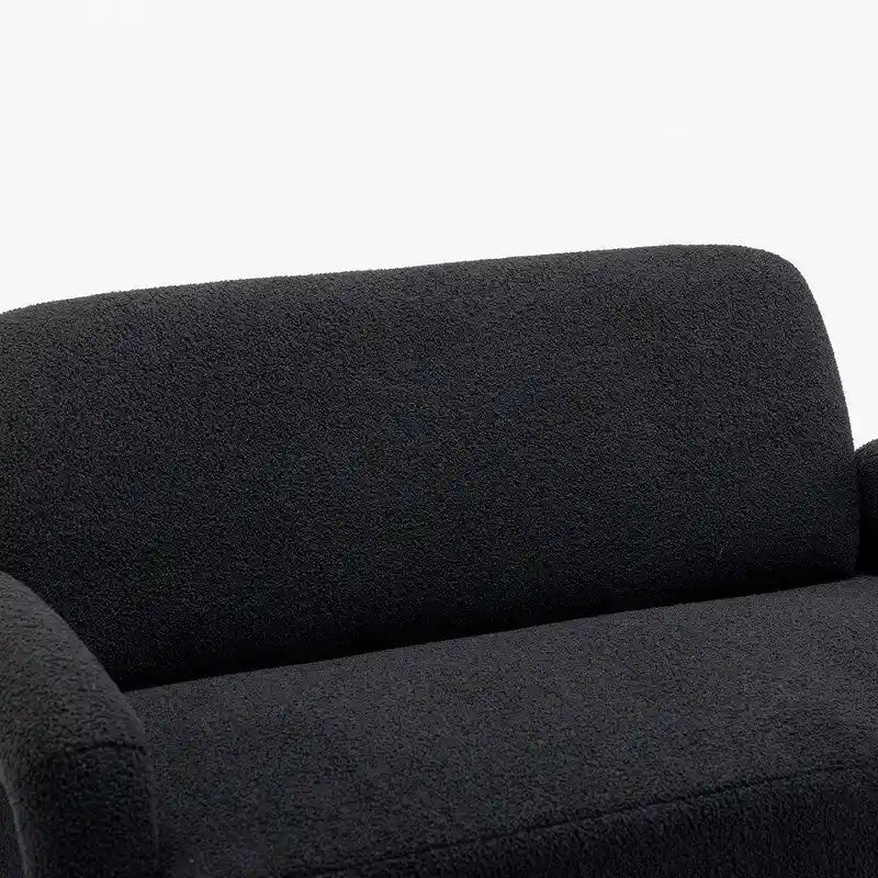 Mid-Century Modern Solid Wood Curved Sofa