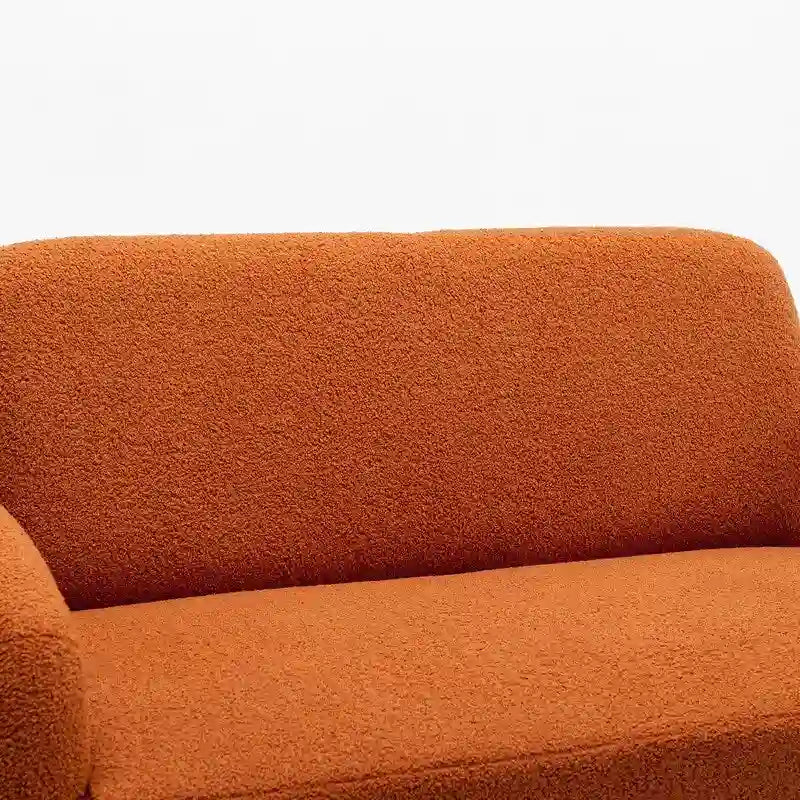 Mid-Century Modern Solid Wood Curved Sofa