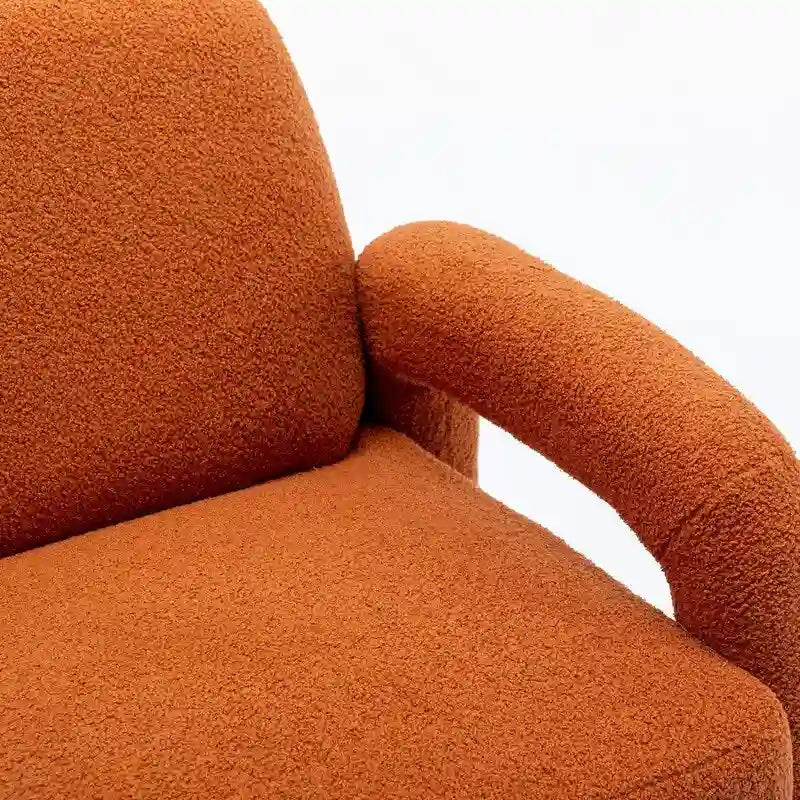 Mid-Century Modern Solid Wood Curved Sofa