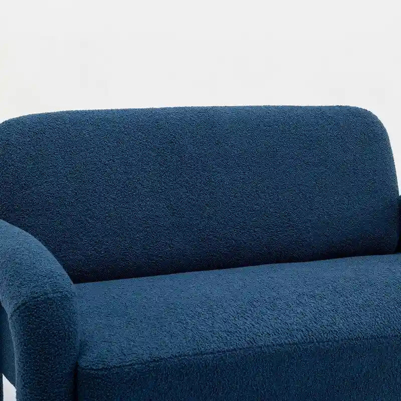 Mid-Century Modern Solid Wood Curved Sofa