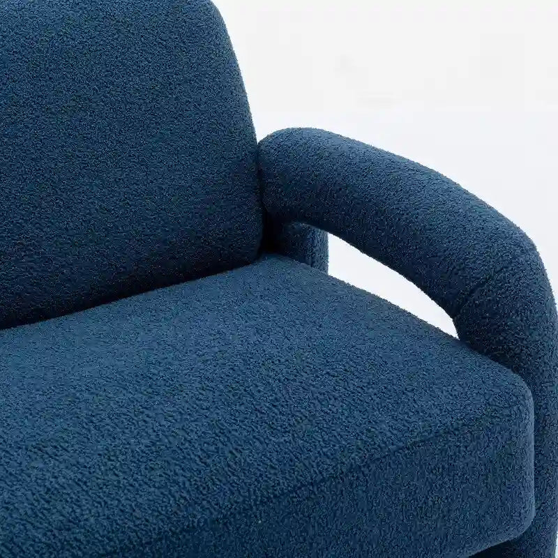 Mid-Century Modern Solid Wood Curved Sofa