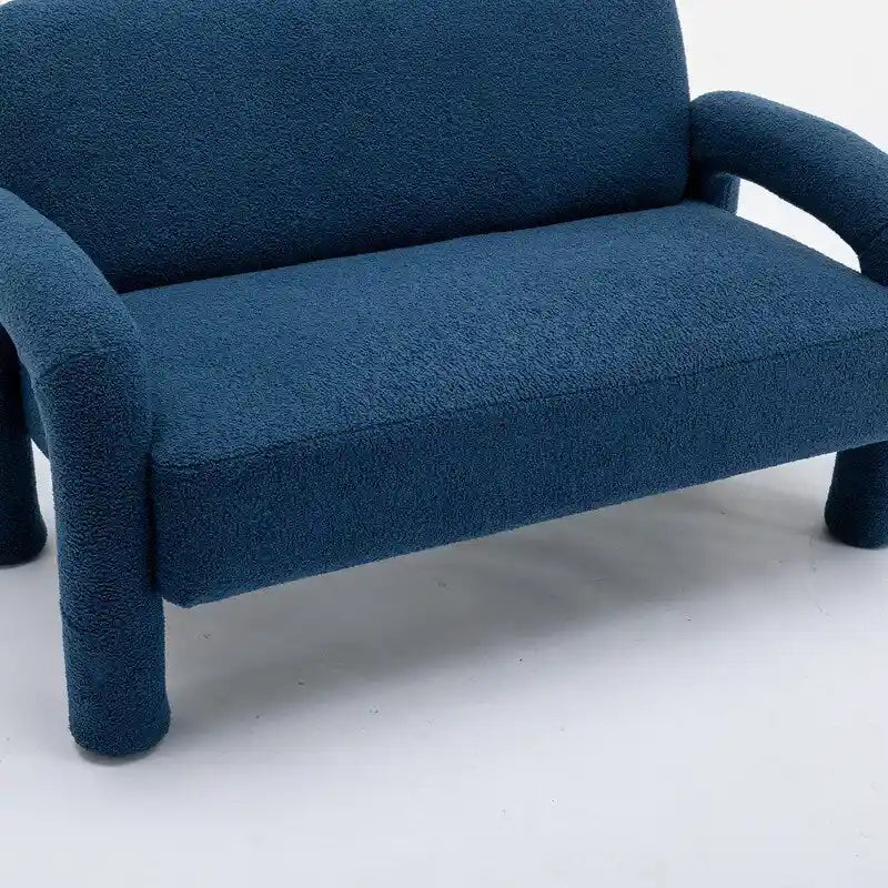 Mid-Century Modern Solid Wood Curved Sofa