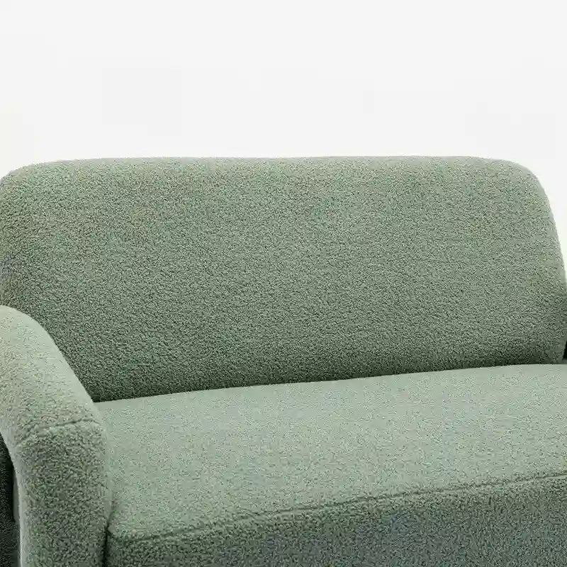 Mid-Century Modern Solid Wood Curved Sofa