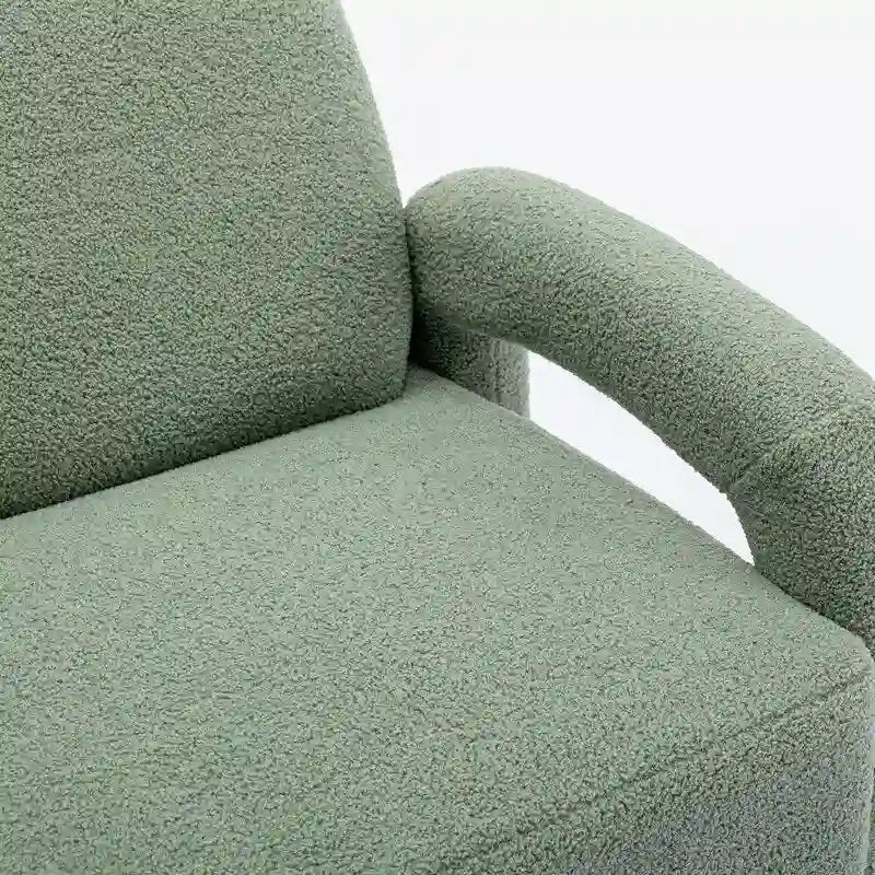Mid-Century Modern Solid Wood Curved Sofa