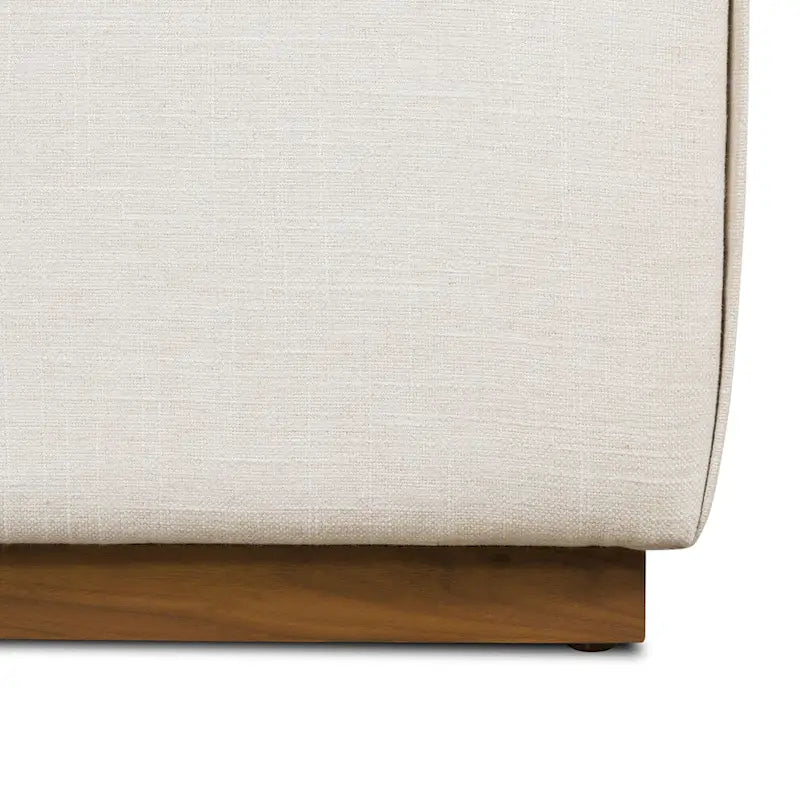 Ottoman with Adjustable Walnut Table - Full Grain Genuine Leather