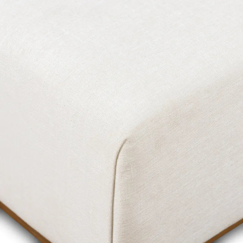 Ottoman with Adjustable Walnut Table - Full Grain Genuine Leather
