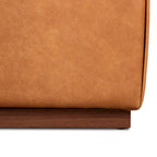Ottoman with Adjustable Walnut Table - Full Grain Genuine Leather