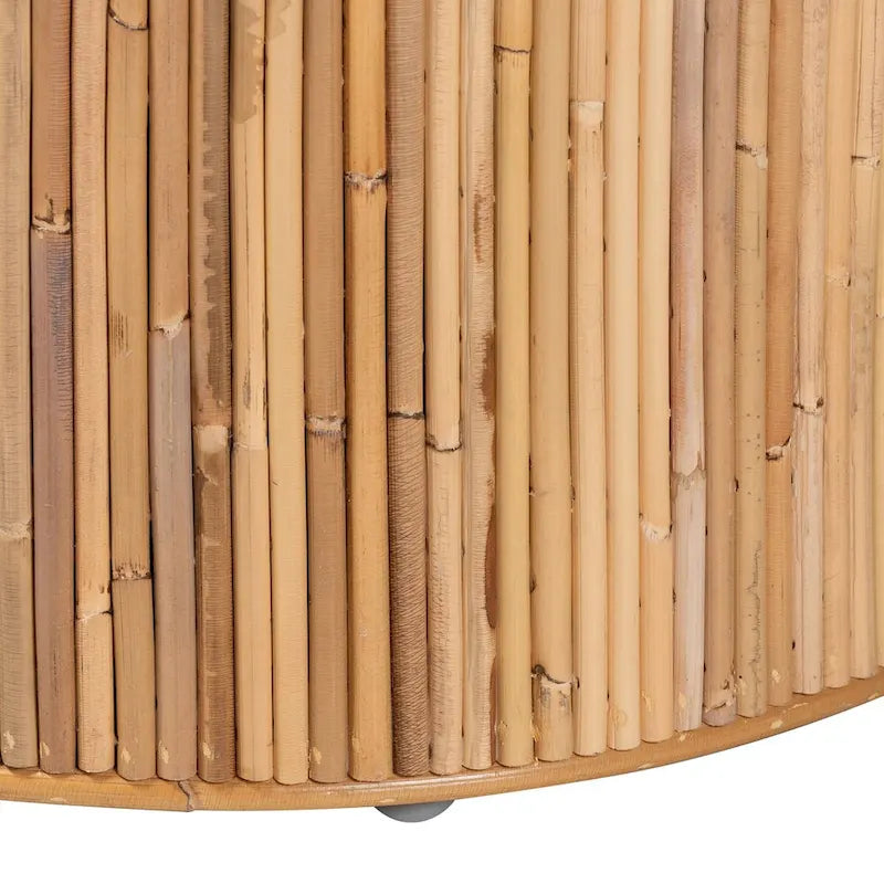 Modern Bohemian Natural Rattan End Table