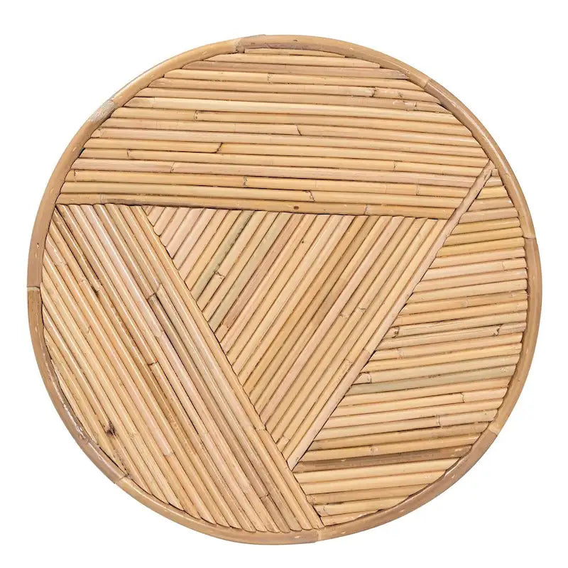 Modern Bohemian Natural Rattan End Table