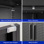 Metallschrank mit 2 Türen und 2 verstellbaren Einlegeböden, abschließbarer Stahlschrank für die Garage, Metallaktenschrank