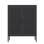 Metallschrank mit 2 Türen und 2 verstellbaren Einlegeböden, abschließbarer Stahlschrank für die Garage, Metallaktenschrank