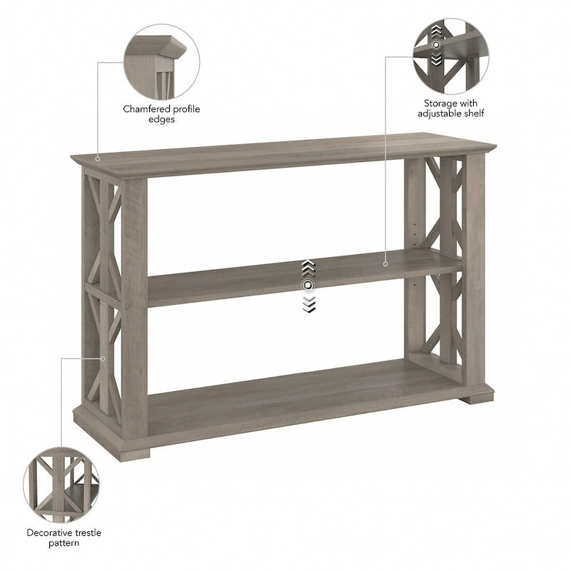Console Table with Shelves